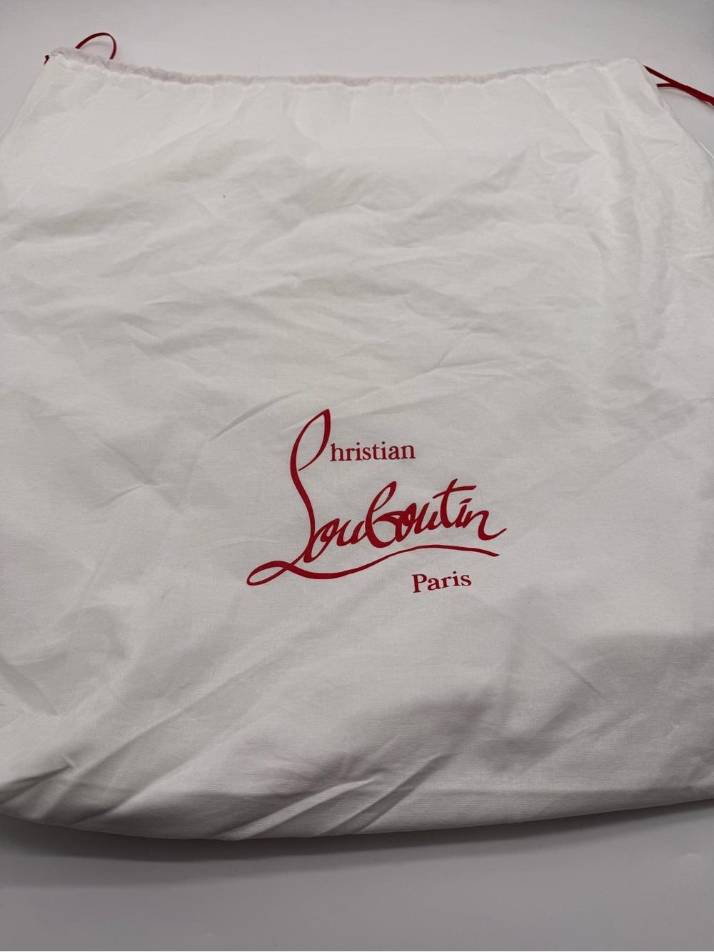 Christian Louboutin Super Large White Dust Bag with Red Logo